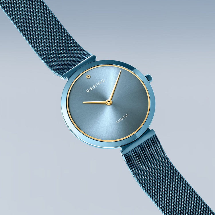 Bering | Charity blue 32mm dial blue milanese strap | 18132-Charity1