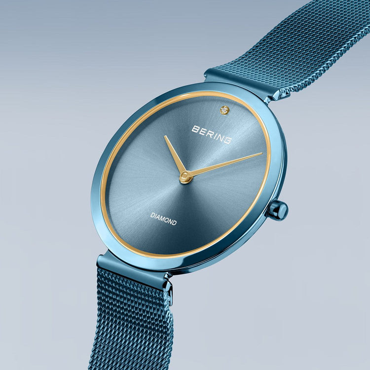 Bering | Charity blue 32mm dial blue milanese strap | 18132-Charity1