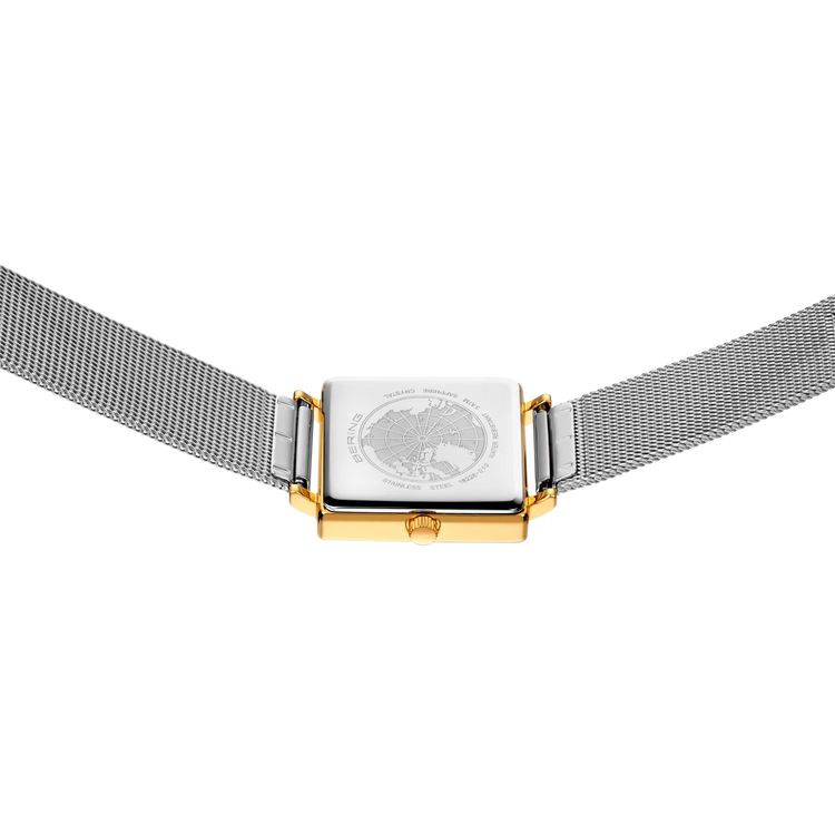Bering | Classic Polished gold case 26mm dial and silver milanese band | 18226-010