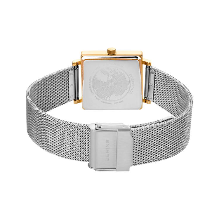 Bering | Classic Polished gold case 26mm dial and silver milanese band | 18226-010