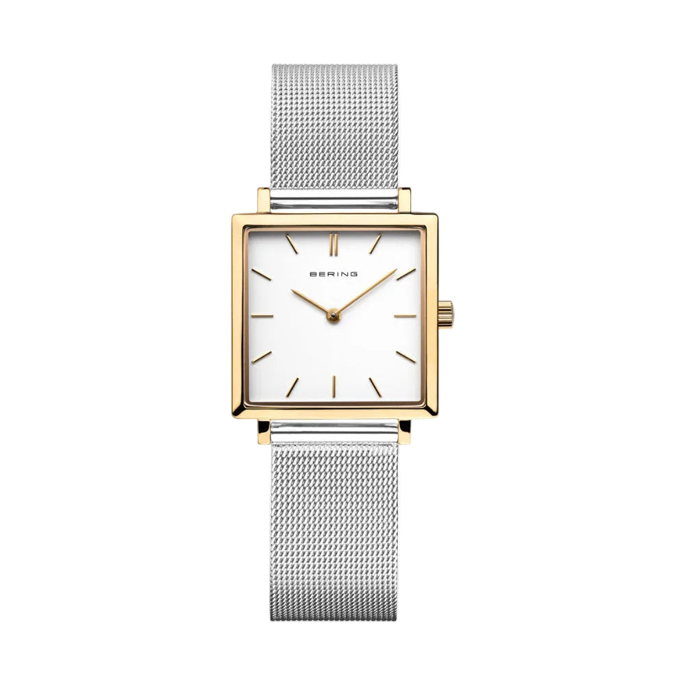 Bering | Classic Polished gold case 26mm dial and silver milanese band | 18226-010