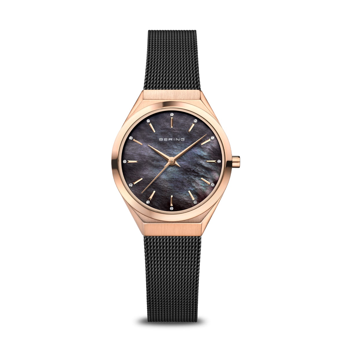 Bering | Ultra slim mother of pearl 29mm dial black mesh | 18729-166