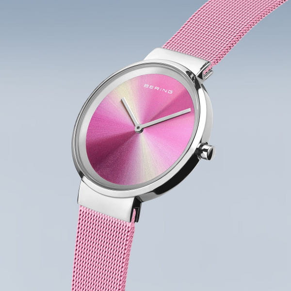 Bering | Aurora Borealis gift set pink 31mm dial milanese with matching bracelet | 19031-999-GWP