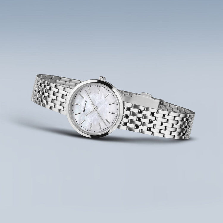 Bering | Classic polished silver 26mm mother of pearl dial | 19126-700