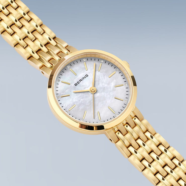 Bering | Classic polished gold 26mm mother of pearl dial | 19126-734