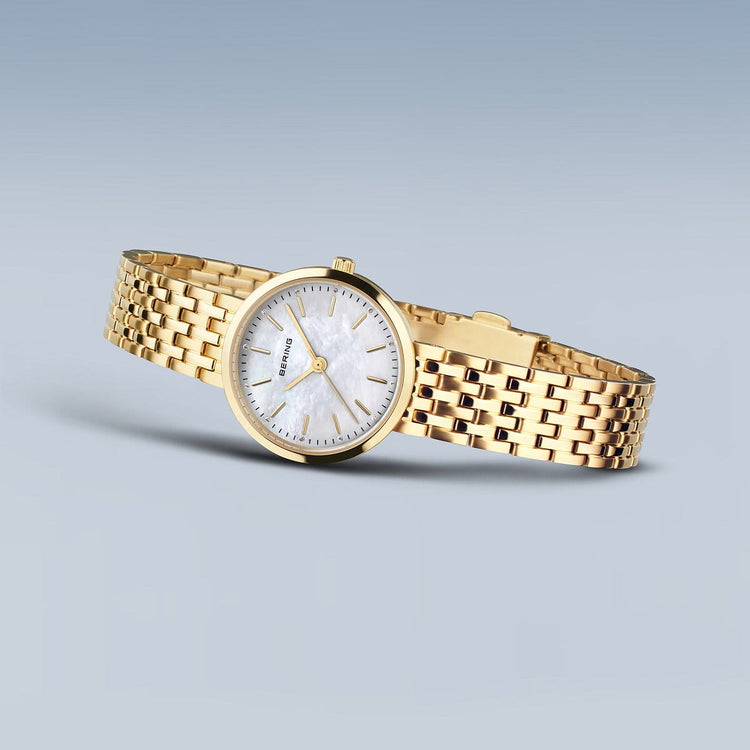 Bering | Classic polished gold 26mm mother of pearl dial | 19126-734