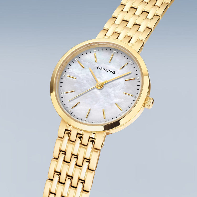 Bering | Classic polished gold 26mm mother of pearl dial | 19126-734