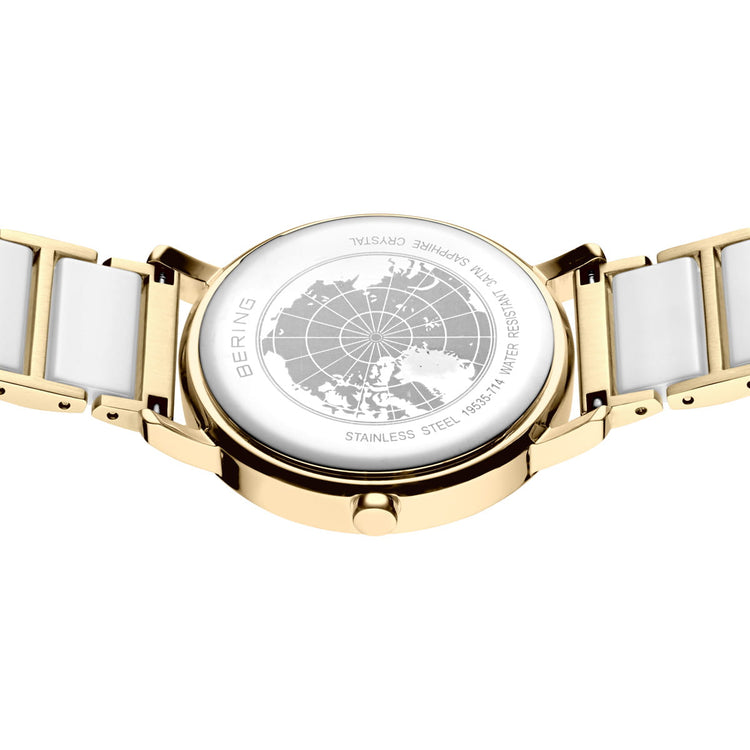 Bering | Solar white 35mm dial two tone ceramic | 19535-714