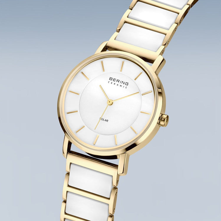 Bering | Solar white 35mm dial two tone ceramic | 19535-714