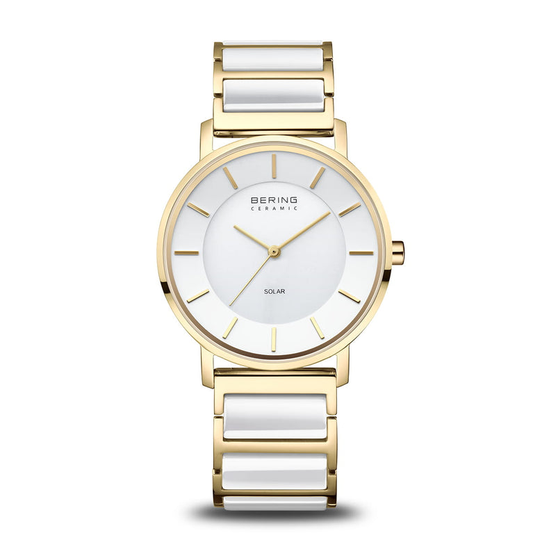 Bering | Solar white 35mm dial two tone ceramic | 19535-714