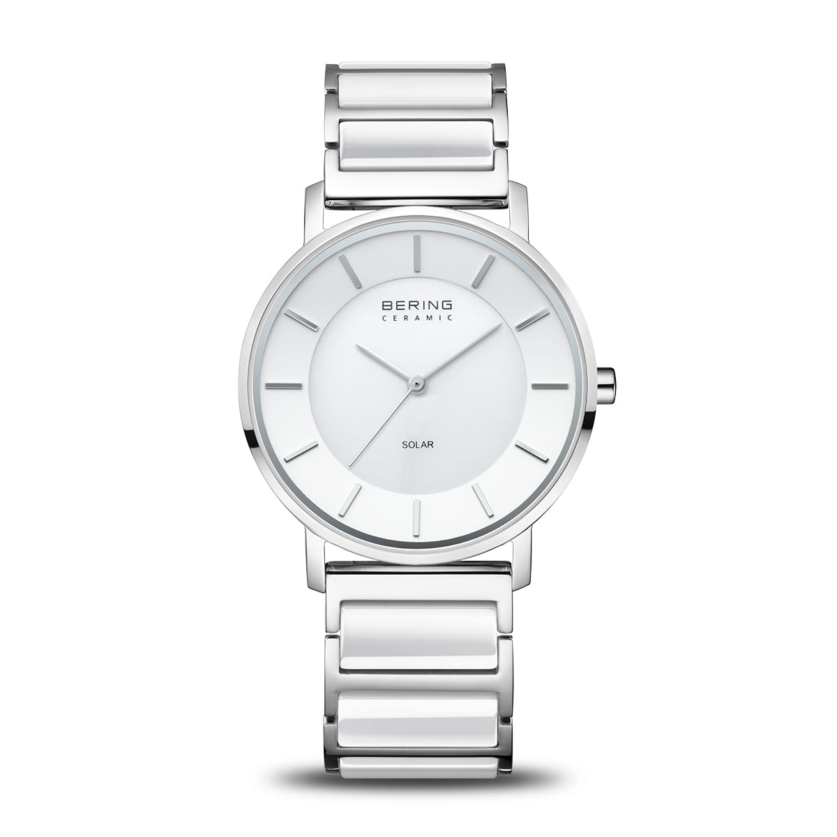 Bering | Solar white 35mm dial ceramic strap | 19535-754