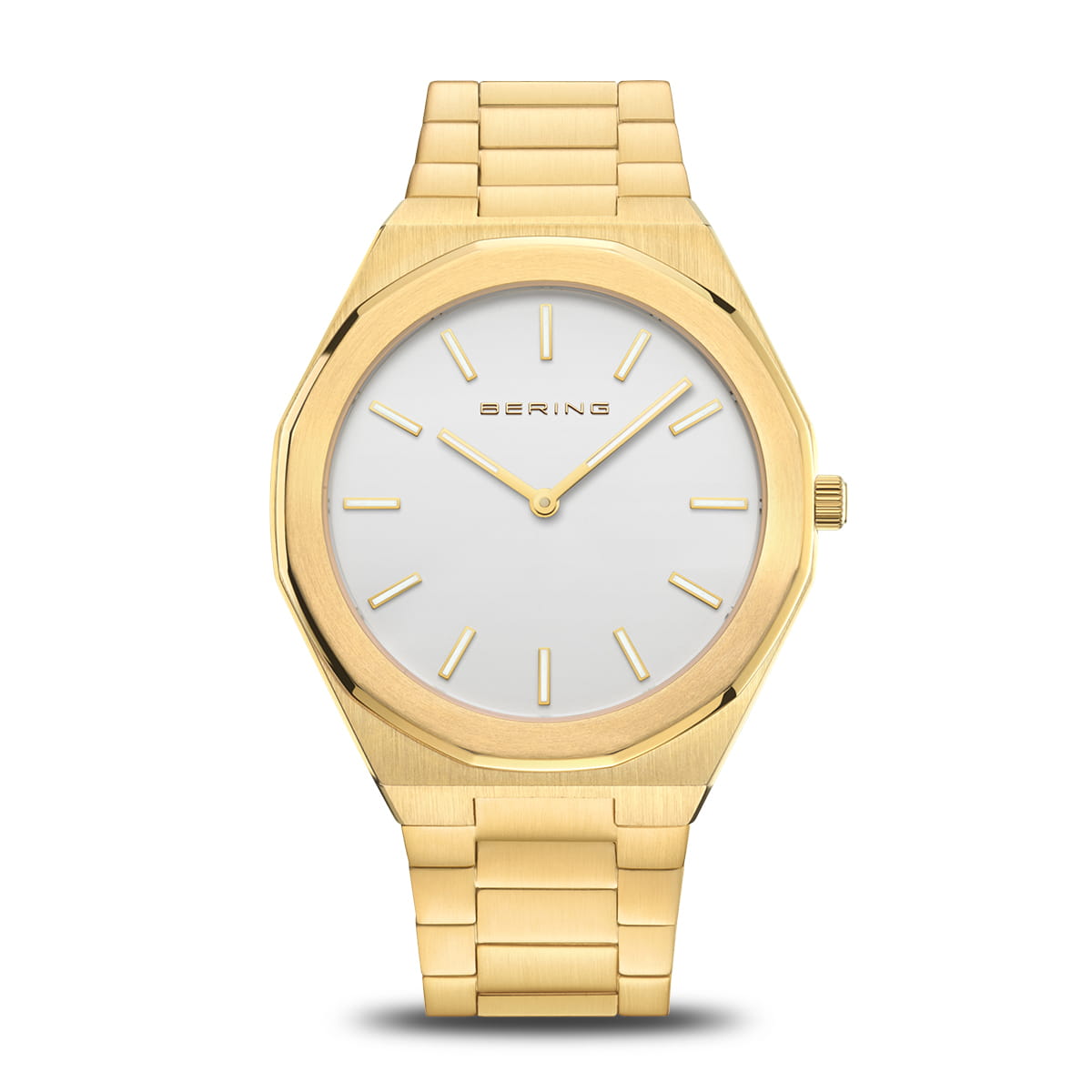 Bering | Classic polished gold and 41mm silver dial | 19641-730