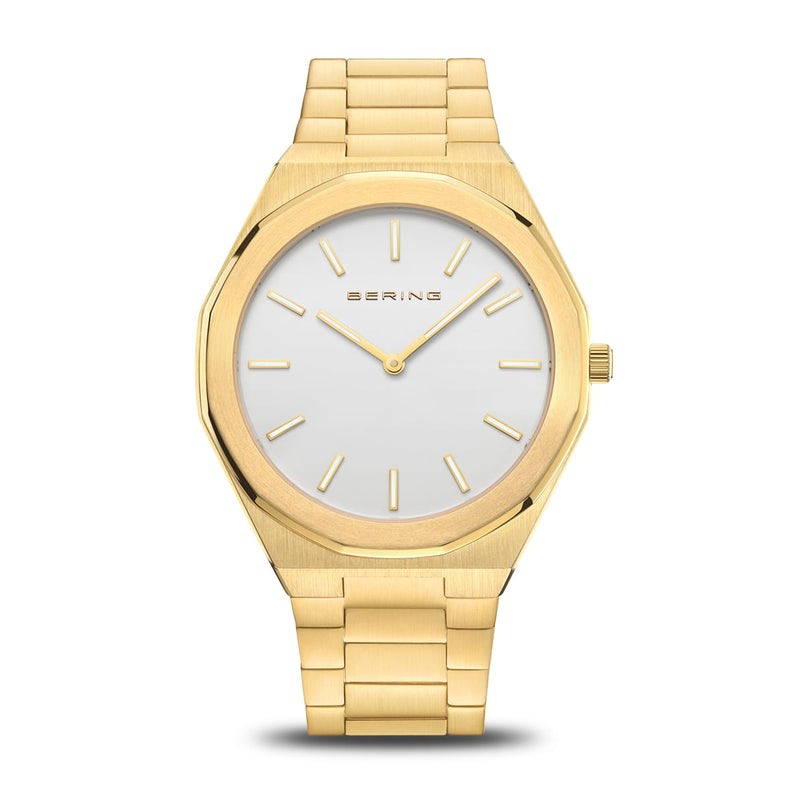 Bering | Classic polished gold and 41mm silver dial | 19641-730