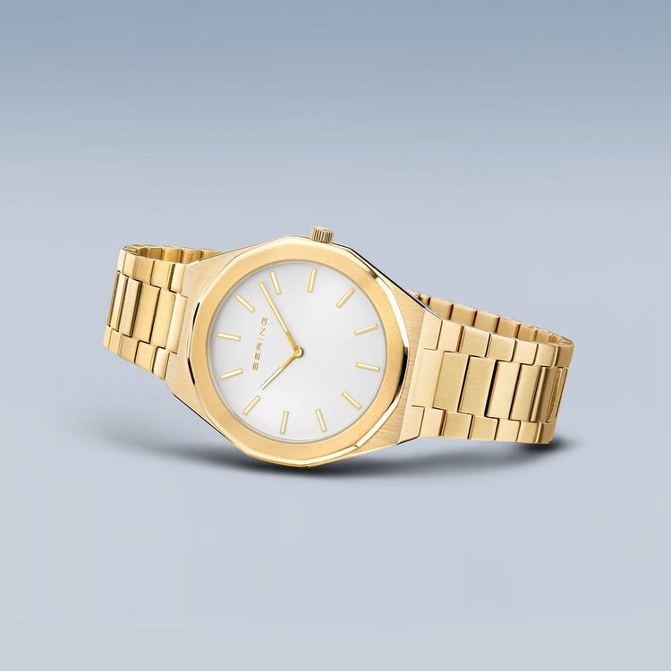 Bering | Classic polished gold and 41mm silver dial | 19641-730