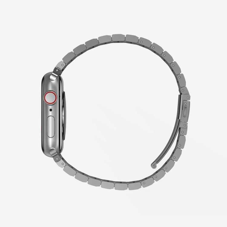 Uniq | Strova satin silver stainless steel watch band - Apple Series | STRVMSIL