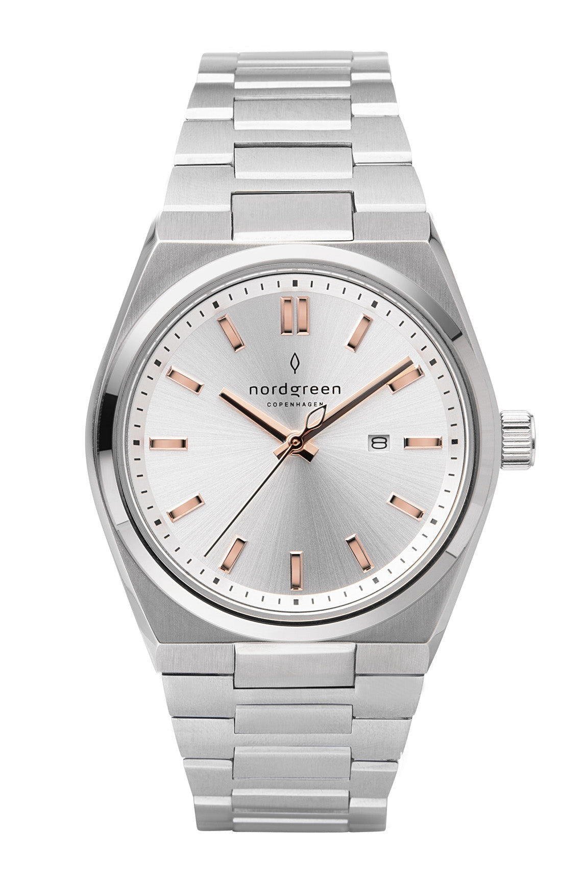 Nordgreen | Succession silver 35mm dial rose gold | SN35SIHLSPSS