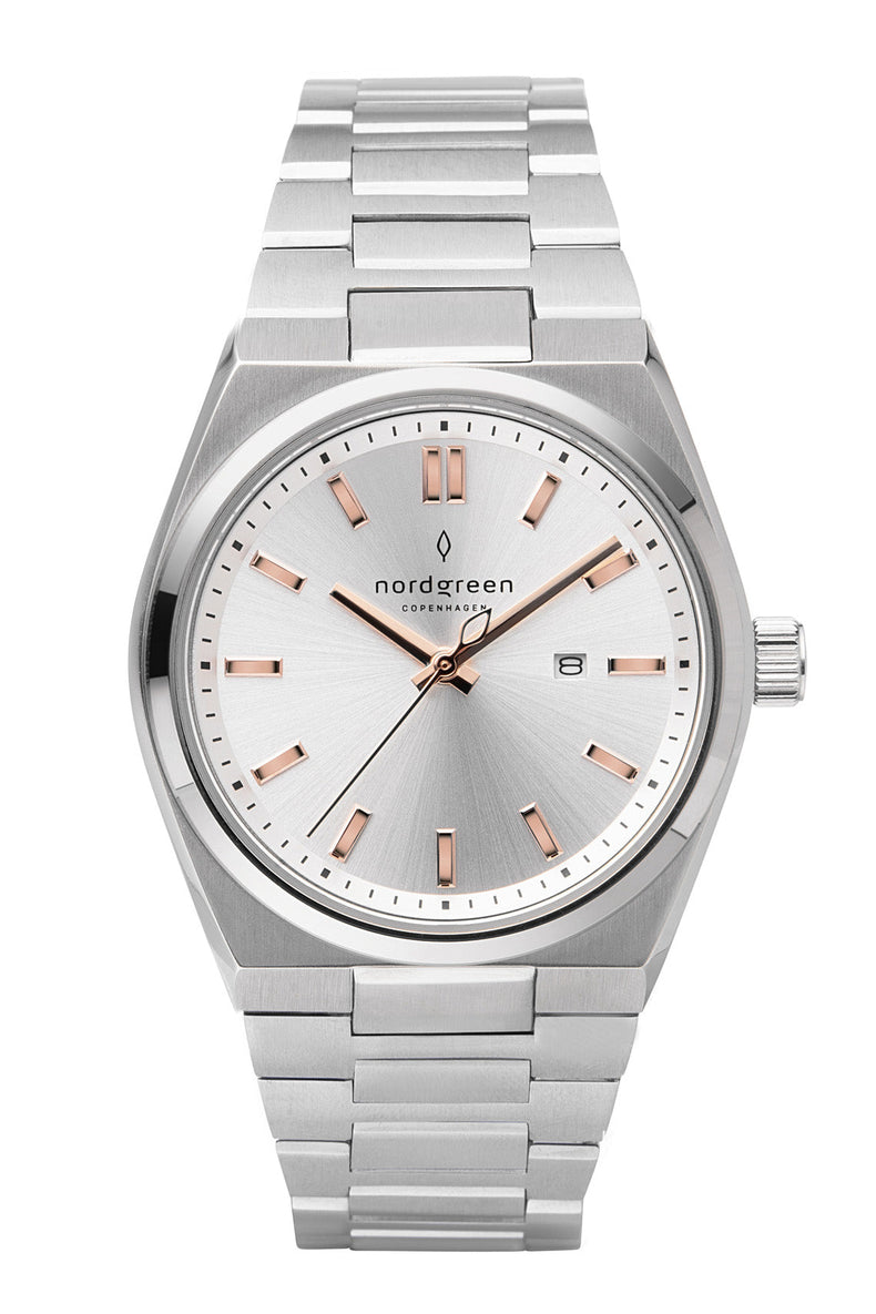 Nordgreen | Succession silver 35mm dial rose gold | SN35SIHLSPSS