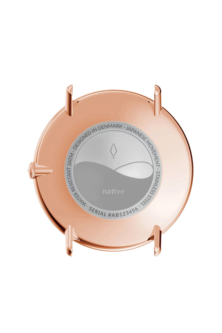 Nordgreen | Native Rose gold 32mm blue dial mesh | NR32RGMERONA