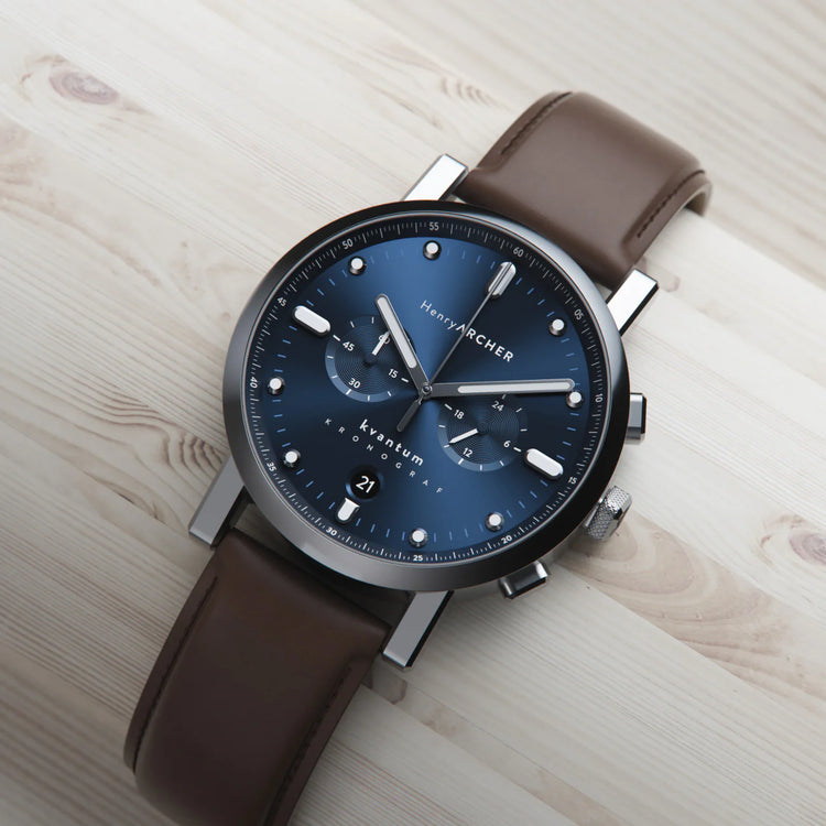 Henry Archer | Kvantum - Apeks 41mm dial windsor tan leather | HA-KV-AP-WT