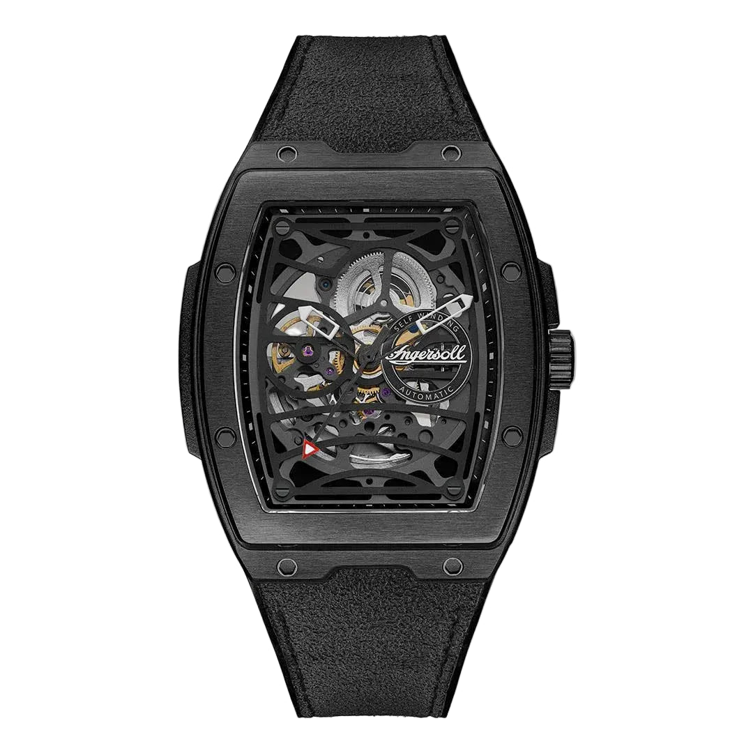 Ingersoll | Challenger 44.6mm black dial and black alcantara strap | I12307