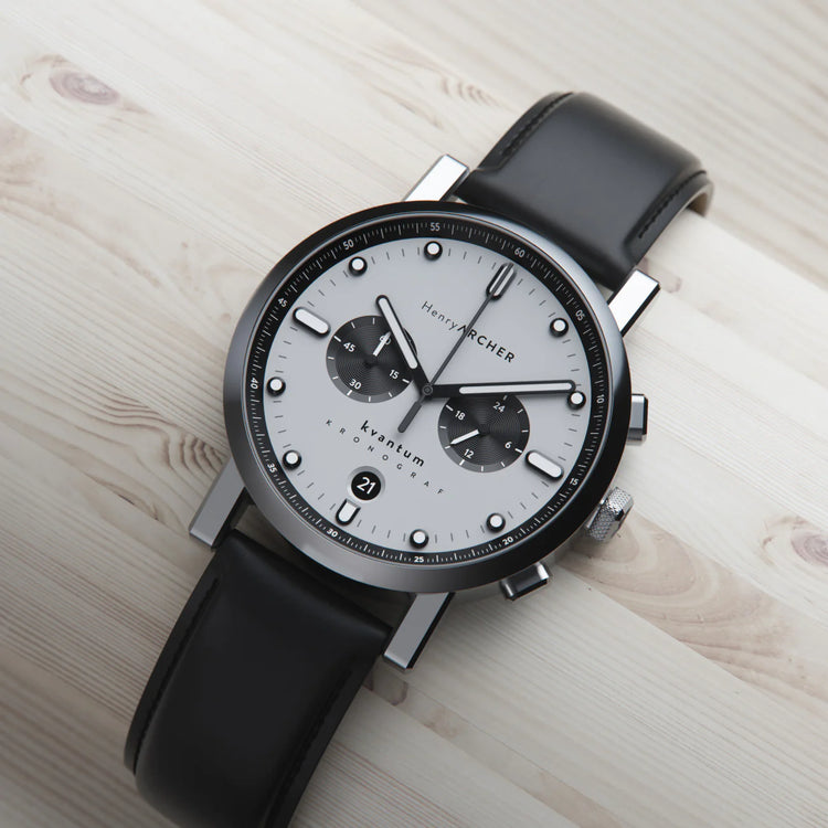 Henry Archer | Kvantum - Vektor 41mm dial black leather | HA-KV-VE-NE