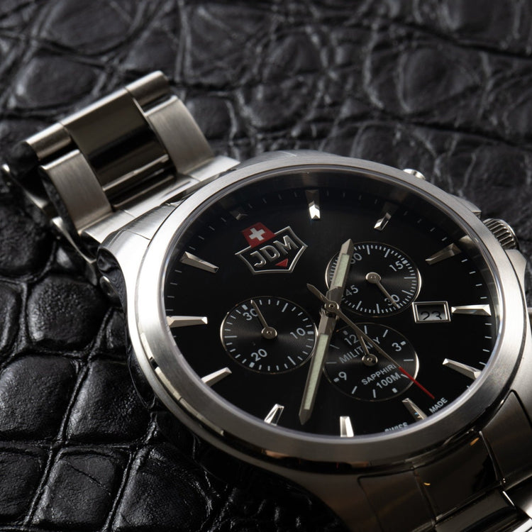 JDM Military | Alpha chrono silver 42mm dial silver link | JDM-WG002-01