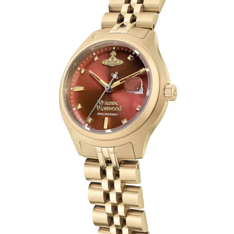 Vivienne Westwood | Camberwell red 37 mm dial gold link | VV311RBGD