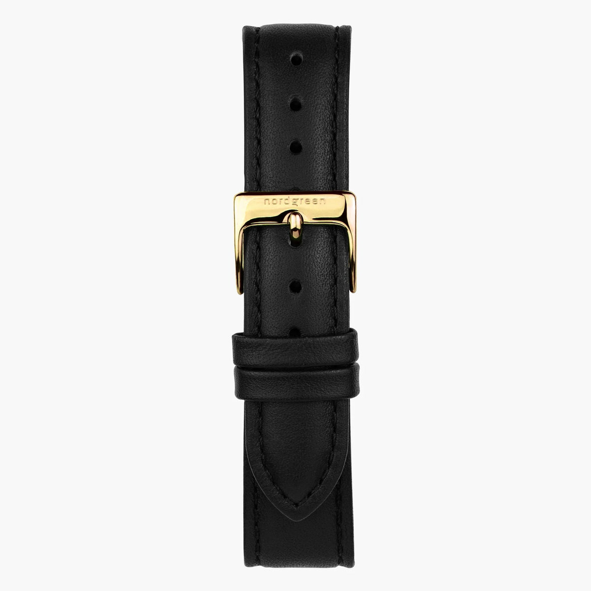 Nordgreen | Black leather gold 20mm strap band (40mm dial) | ST20POGOLEBL