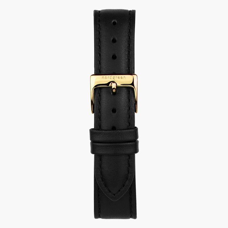 Nordgreen | Native gold white 32mm dial black leather | NR32GOLEBLXX