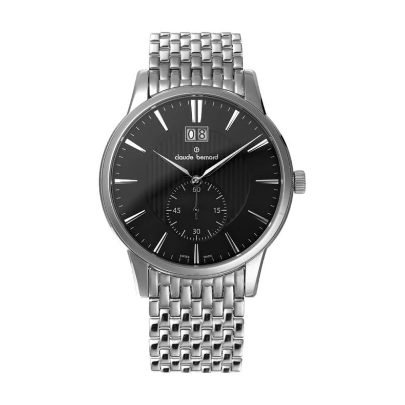 Claude Bernard | Classic Silver big dial small seconds 40mm black dial | 64005 3M2 NIN