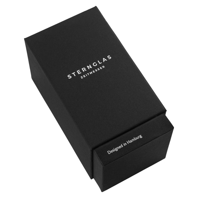 Sternglas | Hamburg Automatik silver 42mm white dial brown leather band | S02-HH10-PR04