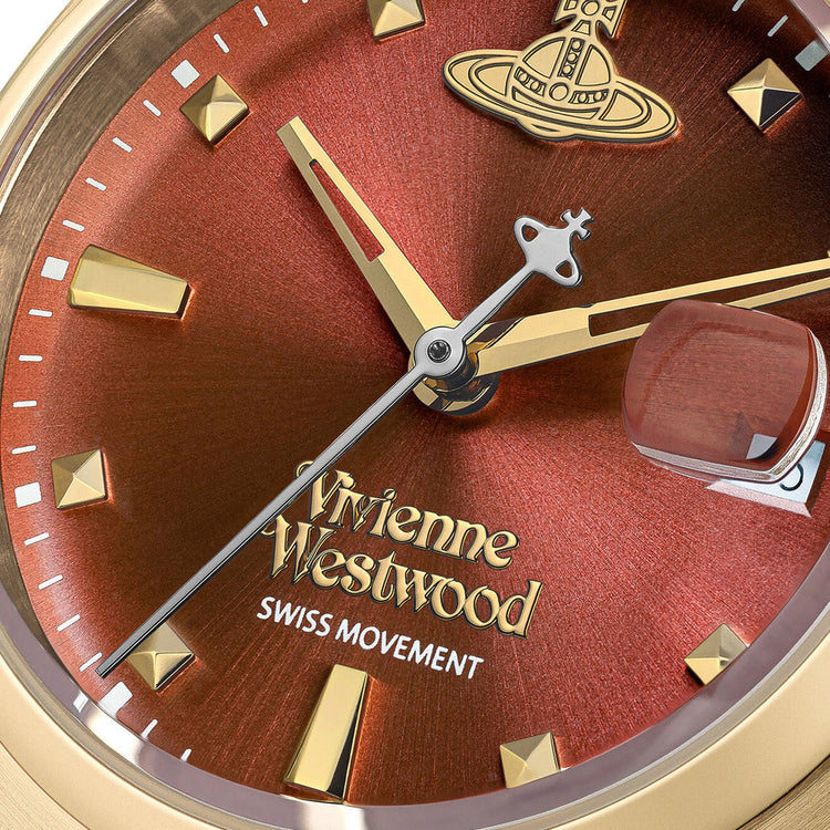 Vivienne Westwood | Camberwell red 37 mm dial gold link | VV311RBGD