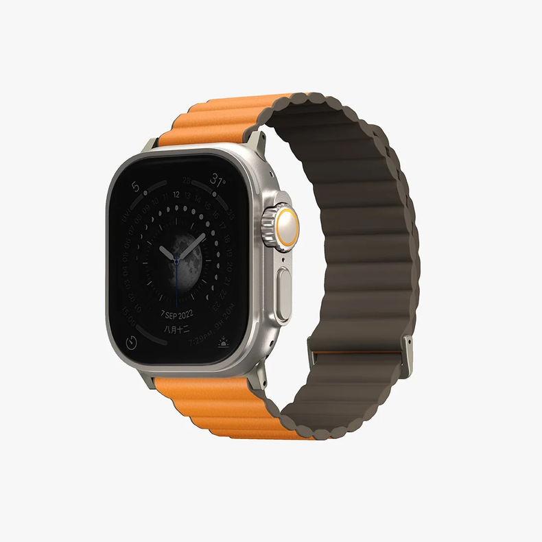 Uniq | Revix Premium edition reversible saffron orange and khaki watch band - Apple Series | REVPSORGKAK