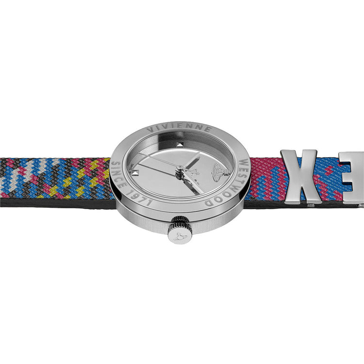 Vivienne Westwood | Rebel sex silver 30mm dial tartan leather | VV303SLMT
