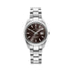 A Jacques Du Manoir Inspiration Allure 32mm watch with a black dial and a silver stainless steel strap, featuring a date display and a silver case.