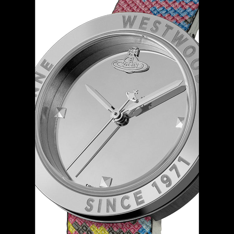 Vivienne Westwood | Rebel sex silver 30mm dial tartan leather | VV303SLMT