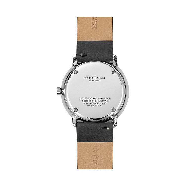 Sternglas | Naos white 38mm dial black leather band | S01-NA44-PR07