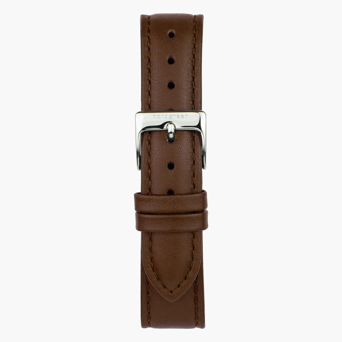 Nordgreen | Brown leather silver 16mm strap band (32mm dial) | ST16BRSILEBR