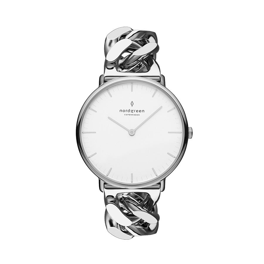 Nordgreen | Native silver 32mm dial silver chain link | NR32SICHSIXX
