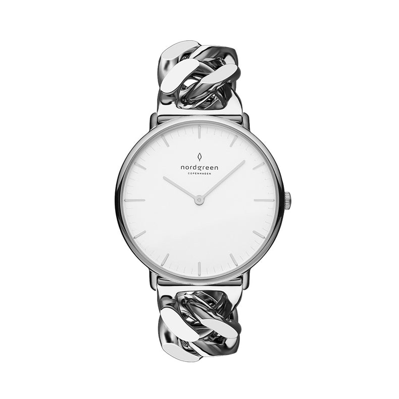 Nordgreen | Native silver 32mm dial silver chain link | NR32SICHSIXX