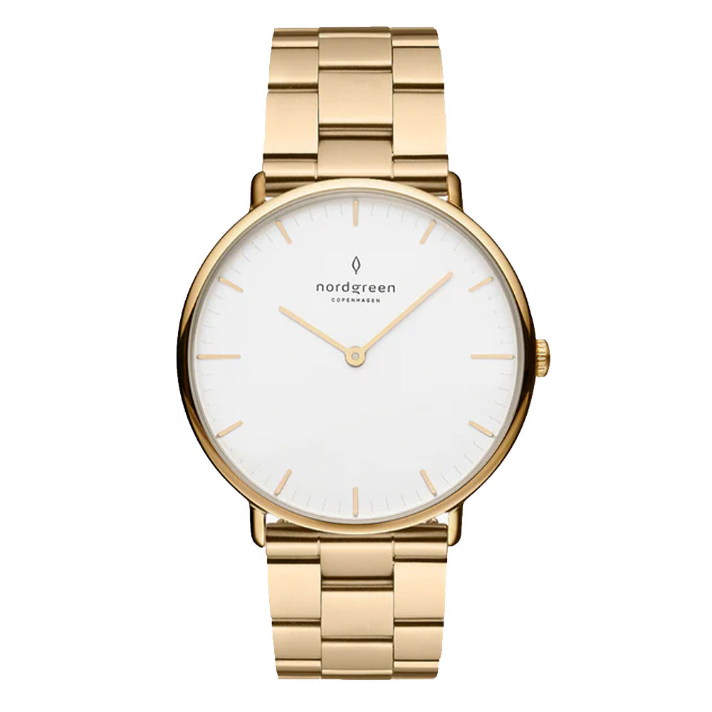 Nordgreen | Native gold 36mm white dial 3 link band | NR36GO3LGOXX