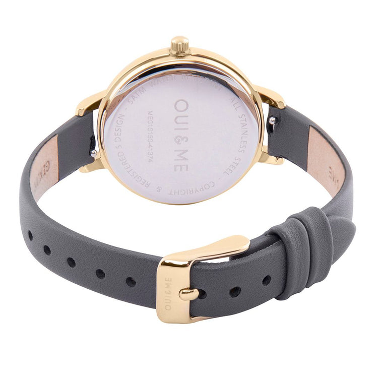 Oui&Me | Petite Amourette gold 32 mm dark grey dial | ME010150