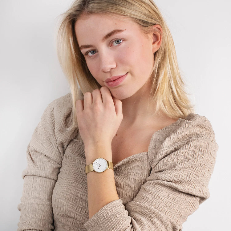 Nordgreen | Native gold 32mm dial gold mesh | NR32GOMEGOXX