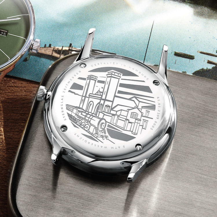 Sternglas | Berlin green heritage 38mm dial brown leather band | S01-BE08-HE05