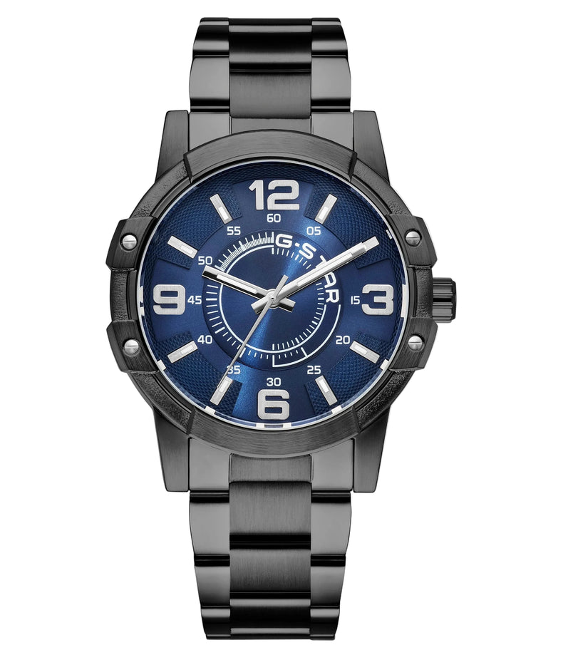 G-STAR | Constructed Bold black and silver with blue 43mm dial | GSW.506.09