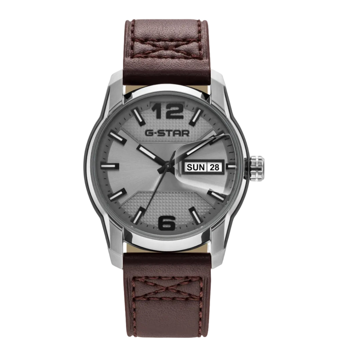 G-STAR | Selvedge Utility-Inspired silver 42mm dial brown leather | GSW.507.01