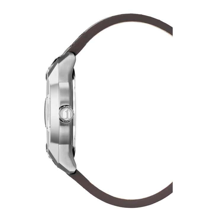 G-STAR | Selvedge Utility-Inspired silver 42mm dial brown leather | GSW.507.01