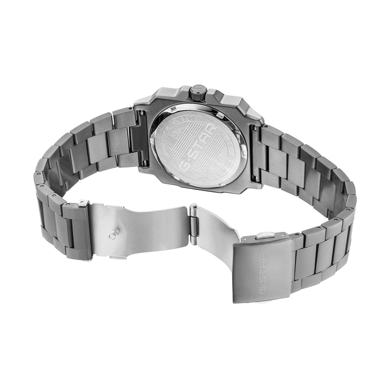 G-STAR | Cube Gunmetal square 41mm grey dial links band | GSW.508.07