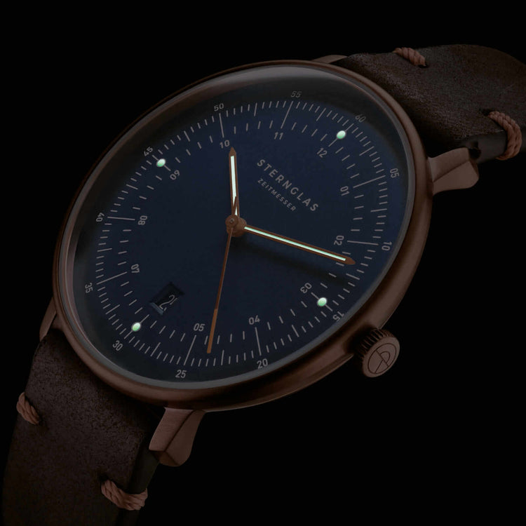 Sternglas | Hamburg bronze 42mm dial brown leather band | S01-HH27-VI17