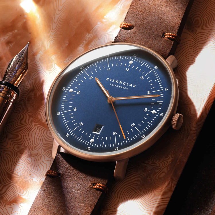 Sternglas | Hamburg bronze 42mm dial brown leather band | S01-HH27-VI17